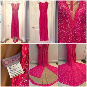 Lace & Sequin Evening Gown